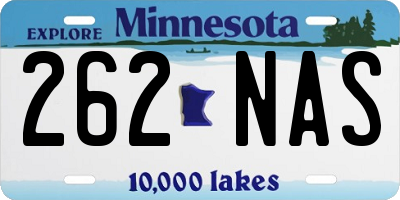 MN license plate 262NAS