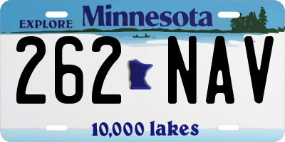 MN license plate 262NAV