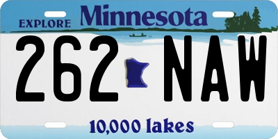 MN license plate 262NAW