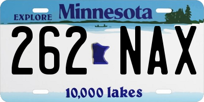 MN license plate 262NAX
