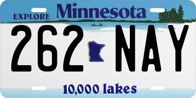 MN license plate 262NAY