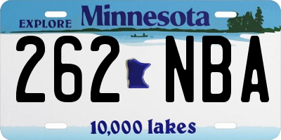 MN license plate 262NBA