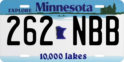 MN license plate 262NBB