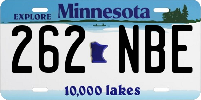 MN license plate 262NBE