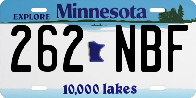 MN license plate 262NBF
