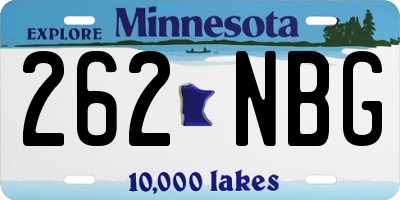 MN license plate 262NBG