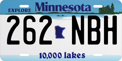 MN license plate 262NBH