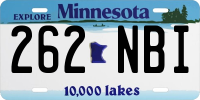 MN license plate 262NBI