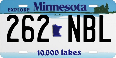 MN license plate 262NBL