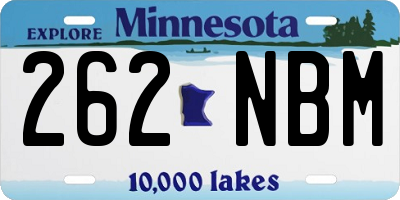 MN license plate 262NBM