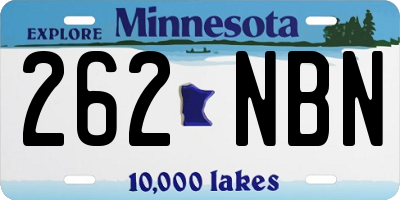 MN license plate 262NBN