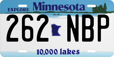 MN license plate 262NBP