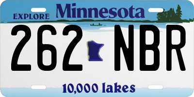 MN license plate 262NBR