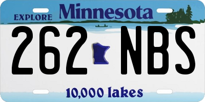 MN license plate 262NBS