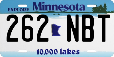 MN license plate 262NBT