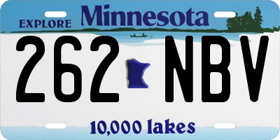 MN license plate 262NBV