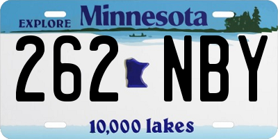 MN license plate 262NBY