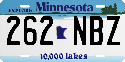 MN license plate 262NBZ
