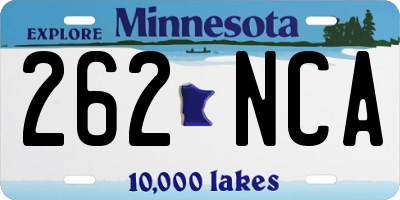 MN license plate 262NCA