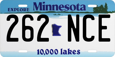 MN license plate 262NCE