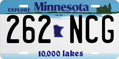 MN license plate 262NCG