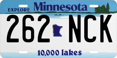 MN license plate 262NCK