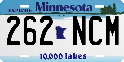 MN license plate 262NCM