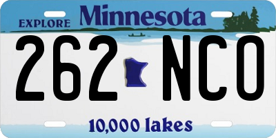 MN license plate 262NCO
