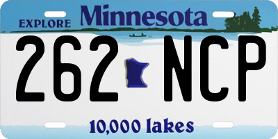 MN license plate 262NCP