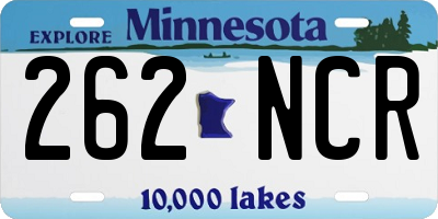 MN license plate 262NCR