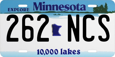 MN license plate 262NCS