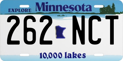 MN license plate 262NCT