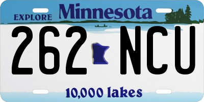 MN license plate 262NCU