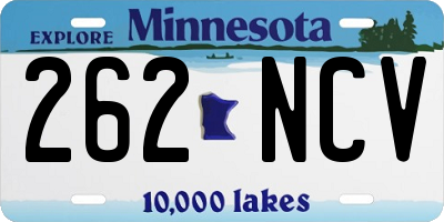 MN license plate 262NCV