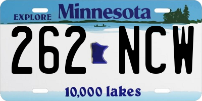 MN license plate 262NCW