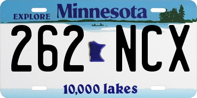 MN license plate 262NCX