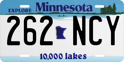 MN license plate 262NCY