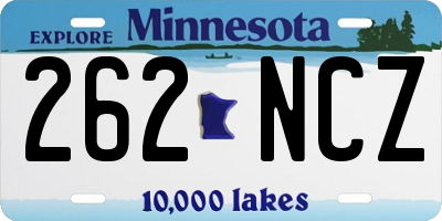 MN license plate 262NCZ