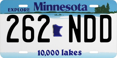 MN license plate 262NDD
