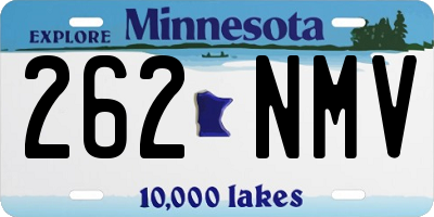 MN license plate 262NMV
