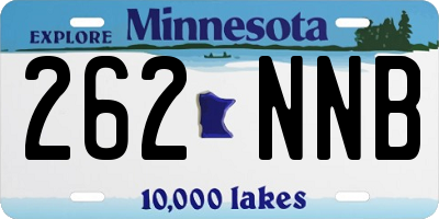MN license plate 262NNB
