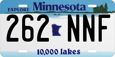MN license plate 262NNF