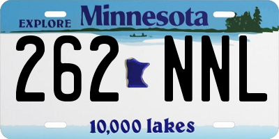 MN license plate 262NNL