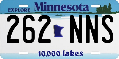 MN license plate 262NNS