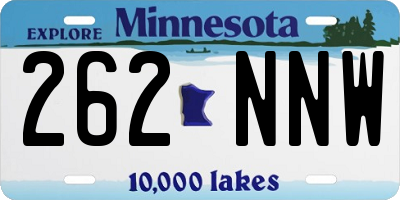 MN license plate 262NNW
