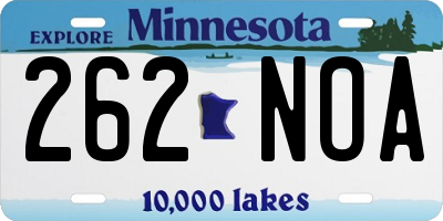 MN license plate 262NOA