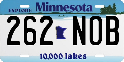 MN license plate 262NOB