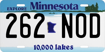 MN license plate 262NOD