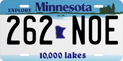 MN license plate 262NOE