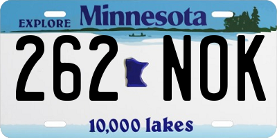 MN license plate 262NOK